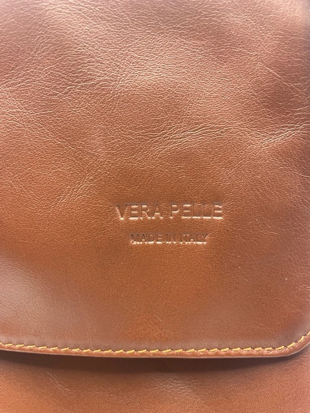 Vera Pelle Brown Leather Crossbody Bag - Classic Women's Shoulder‎ Bag